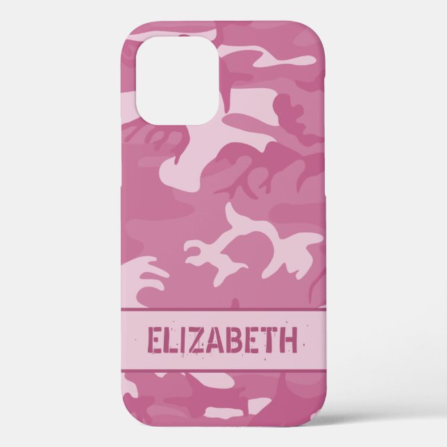 Pink Camouflage Monogram Case-Mate iPhone Case (Back)
