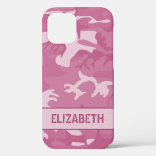 Pink Camouflage Monogram iPhone 12 Case