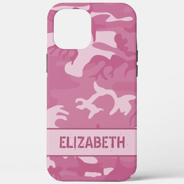 Pink Camouflage Monogram Case-Mate iPhone Case (Back)