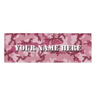 Pink camouflage name tag