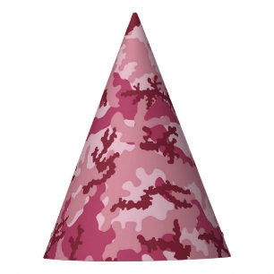 Pink camouflage party hat