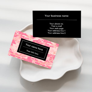 Pink Camouflage Pattern, Military, Army Business Card