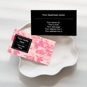 Pink Camouflage Pattern, Military, Army Business Card