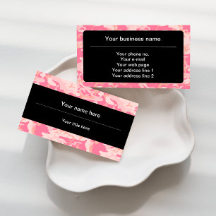 Pink Camouflage Pattern, Military, Army Business Card