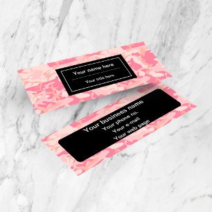 Pink Camouflage Pattern, Military, Army Mini Business Card
