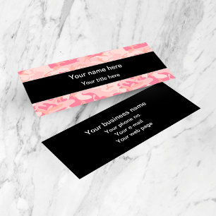 Pink Camouflage Pattern, Military, Army Mini Business Card