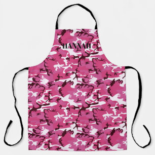 Pink Camouflage Pattern Personalised Apron