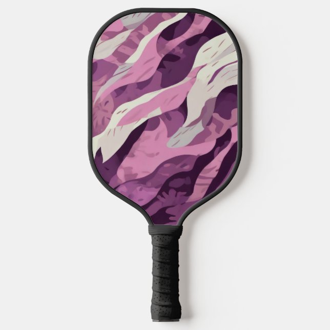 Pink camouflage pattern pickleball paddle (Front)