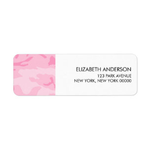 Pink Camouflage Pattern Return Address Label