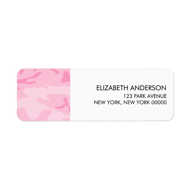 Pink Camouflage Pattern Return Address Label (Front)