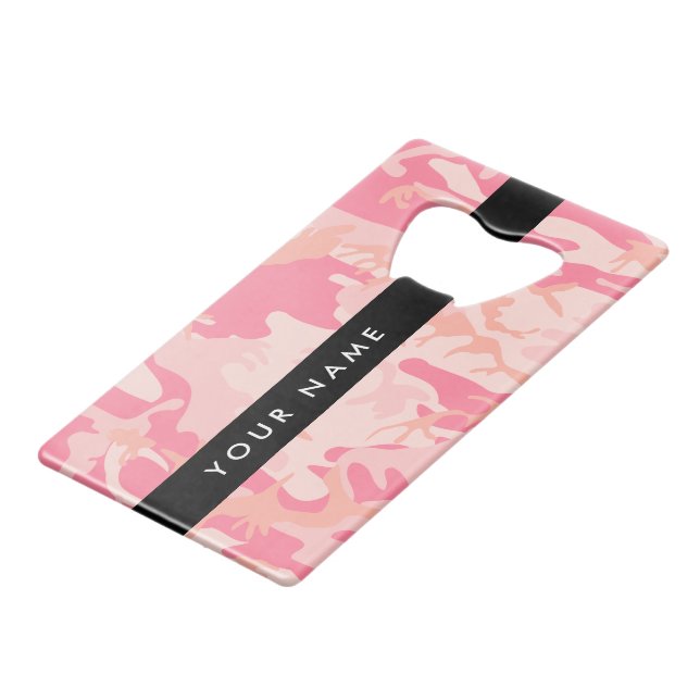 Pink Camouflage Pattern, Your name, Personalise (Front Angled)