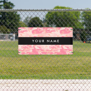 Pink Camouflage Pattern, Your name, Personalise Banner