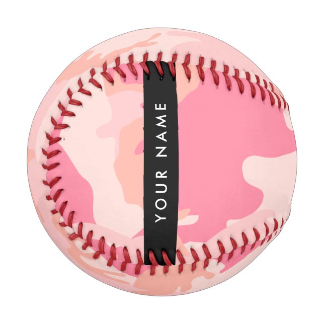 Pink Camouflage Pattern, Your name, Personalise Baseball (Front Left)