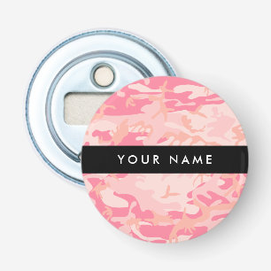 Pink Camouflage Pattern, Your name, Personalise Bottle Opener