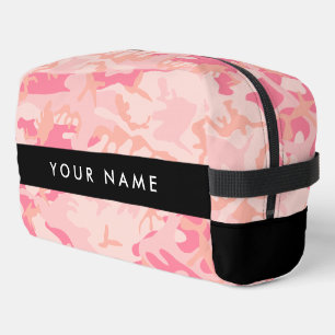 Pink Camouflage Pattern, Your name, Personalise Dopp Kit