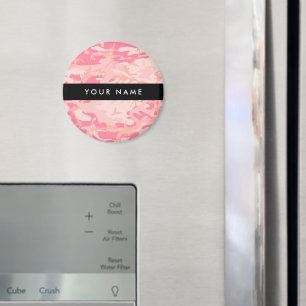 Pink Camouflage Pattern, Your name, Personalise Magnet