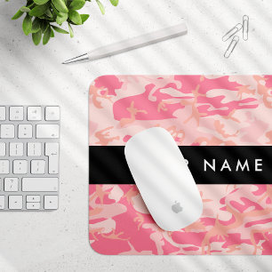 Pink Camouflage Pattern, Your name, Personalise Mouse Pad