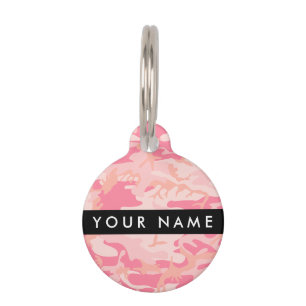 Pink Camouflage Pattern, Your name, Personalise Pet Tag