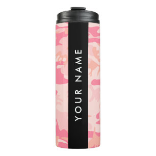 Pink Camouflage Pattern, Your name, Personalise Thermal Tumbler
