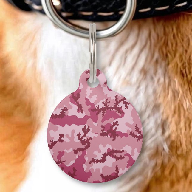 Pink camouflage pet tag (Creator Uploaded)