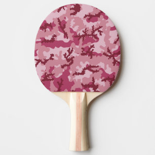 Pink camouflage ping pong paddle