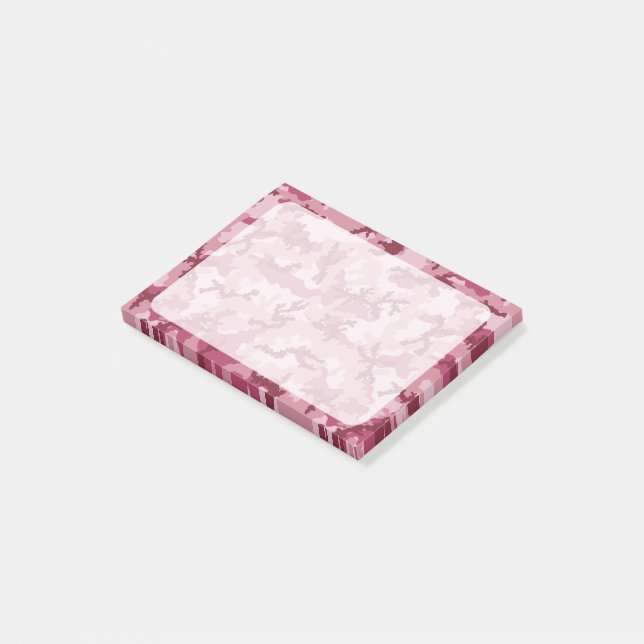 Pink camouflage post-it notes (Angled)