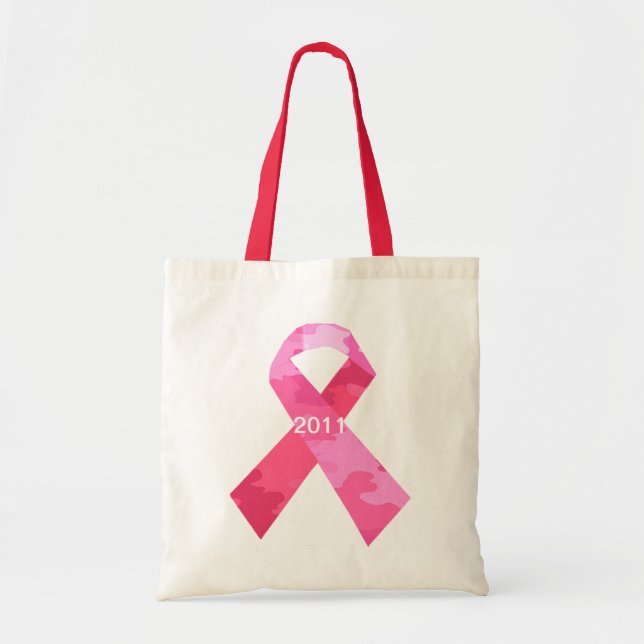 Pink Camouflage Ribbon Date Ribbon Tote Bag (Front)