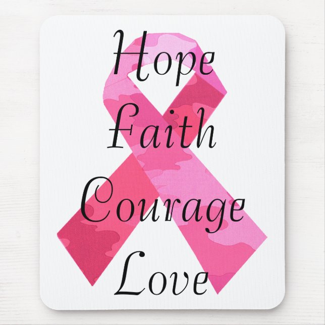 Pink Camouflage Ribbon Faith Mouse Pad (Front)