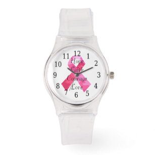 Pink Camouflage Ribbon Faith Watch