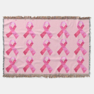 Pink Camouflage Ribbon Throw Blanket