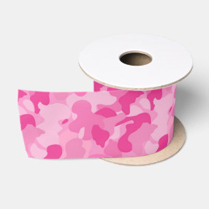 Pink Camouflage Satin Ribbon