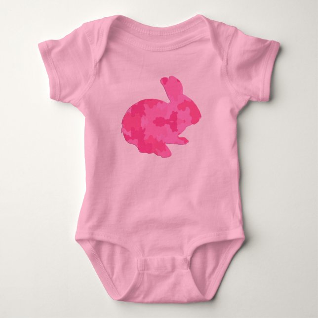 Pink Camouflage Silhouette Easter Bunny Creeper (Front)