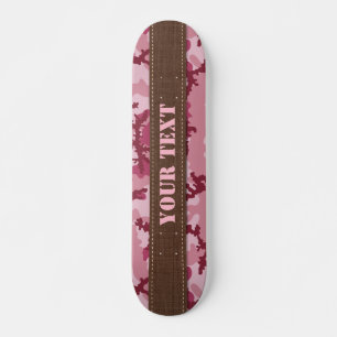 Pink camouflage skateboard