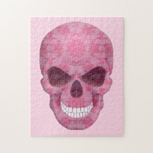 Pink Camouflage Skull Puzzle (Vertical)