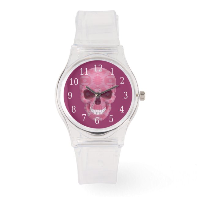 Pink Camouflage Skull Watch (Front)