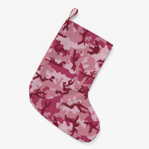 Pink camouflage small christmas stocking