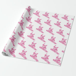 Pink Camouflage Snowboarder Wrapping Paper