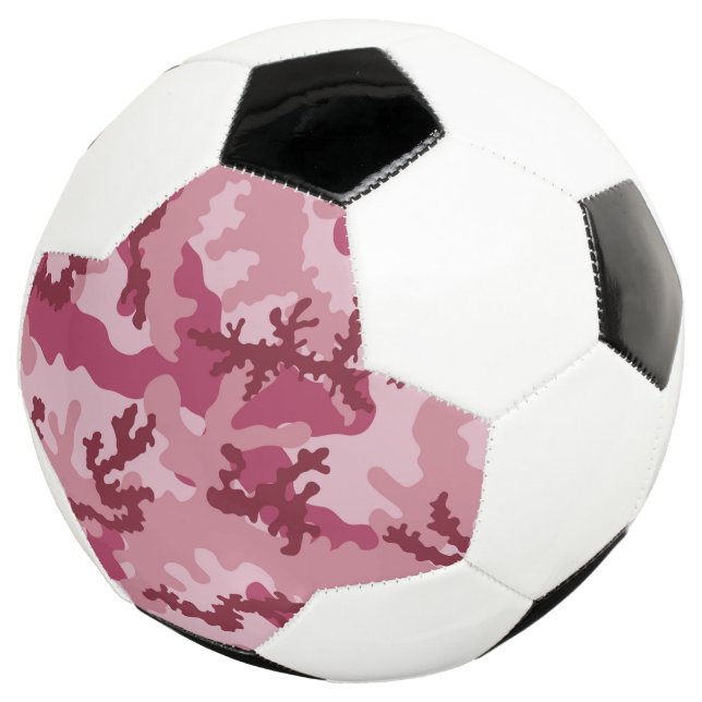 Pink camouflage soccer ball (Three Quarter)