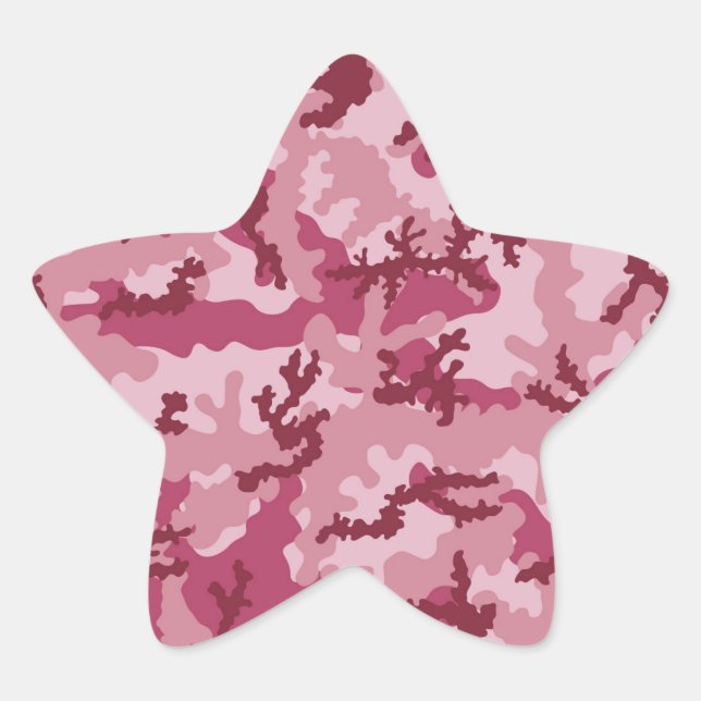 Pink camouflage star sticker (Front)