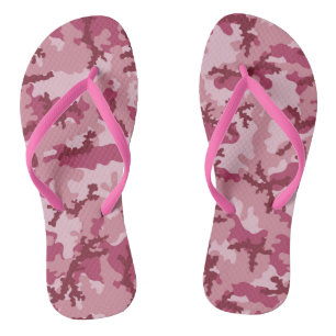 Pink camouflage thongs