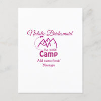 Pink camp bridesmaid add name date year bacheloret