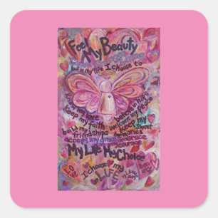 Pink Cancer Angel Poem Custom Art Decal Sticker