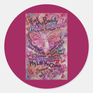 Pink Cancer Angel Poem Custom Art Decal Stickers