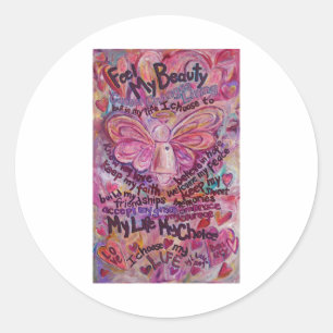 Pink Cancer Angel Poem Custom Art Sticker Decals