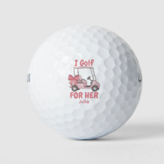 Pink Cancer Awareness Cute Golf For Her Balls