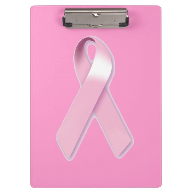 Pink Cancer Ribbon Clipboard (Front)
