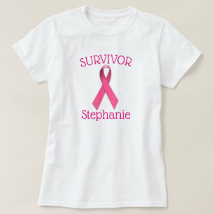 Pink Cancer Survivor Ribbon T-Shirt