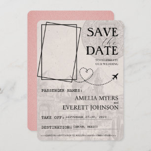 Pink Cancun Passport Save The Date