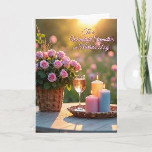 Pink Candle Mothers Day Card