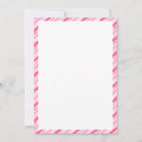 Pink Candy Cane Border Christmas Blank Custom Text